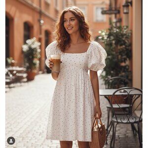 NWT Moon River - paradise puff sleeve dress